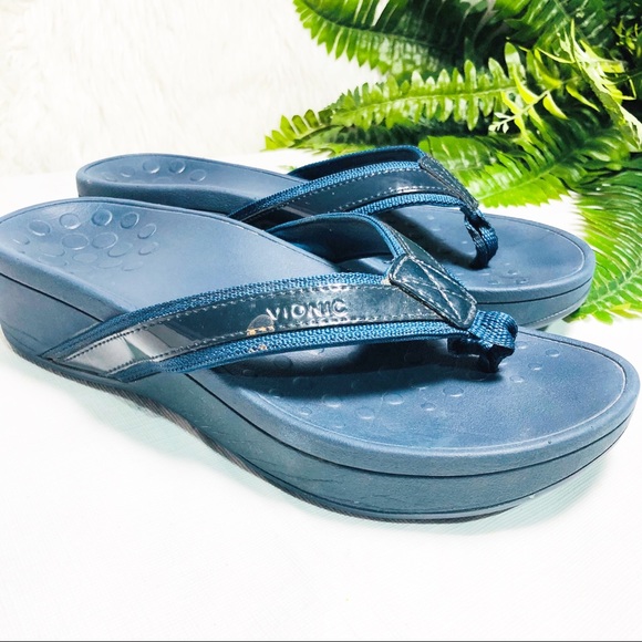 Vionic Shoes | Vionic Blue Comfortable Sandals Size 6 | Poshmark